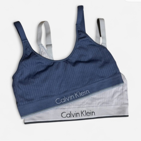 2 Pairs Of Calvin Klein Ribbed Bralettes - Picture 2 of 6